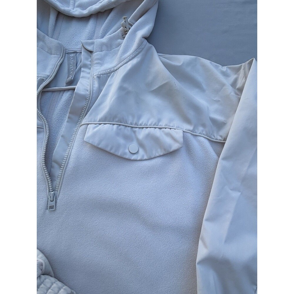 Athleta womens polyester fleece  hooded quarter zip with adjustable sides Size S - Picture 9 of 15